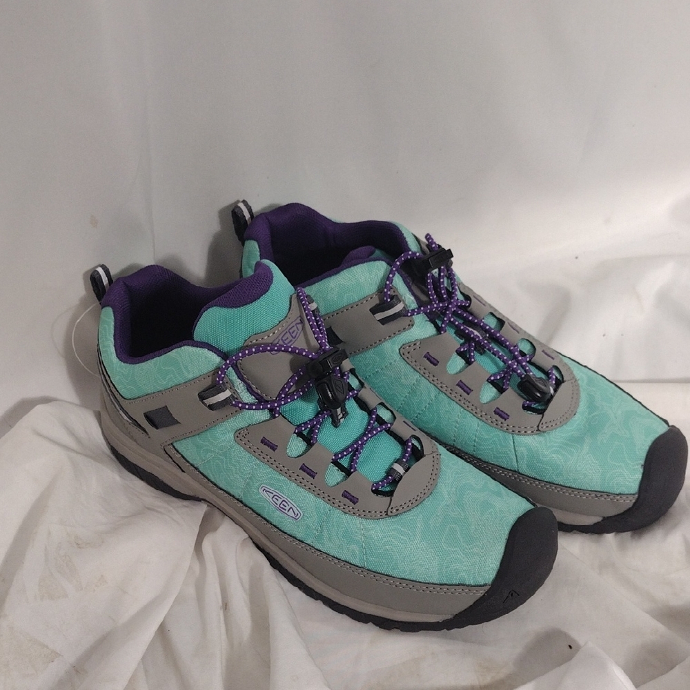 Keen Kids Aqua Teal and Purple Hiking Shoes